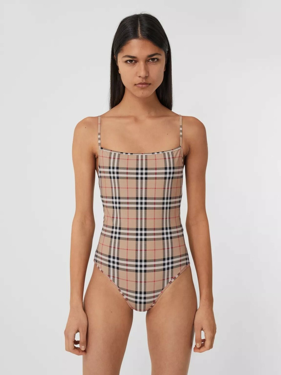Burberry 빈티지 체크 패턴 원피스 수영복